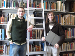 Andrea and Jens at the library